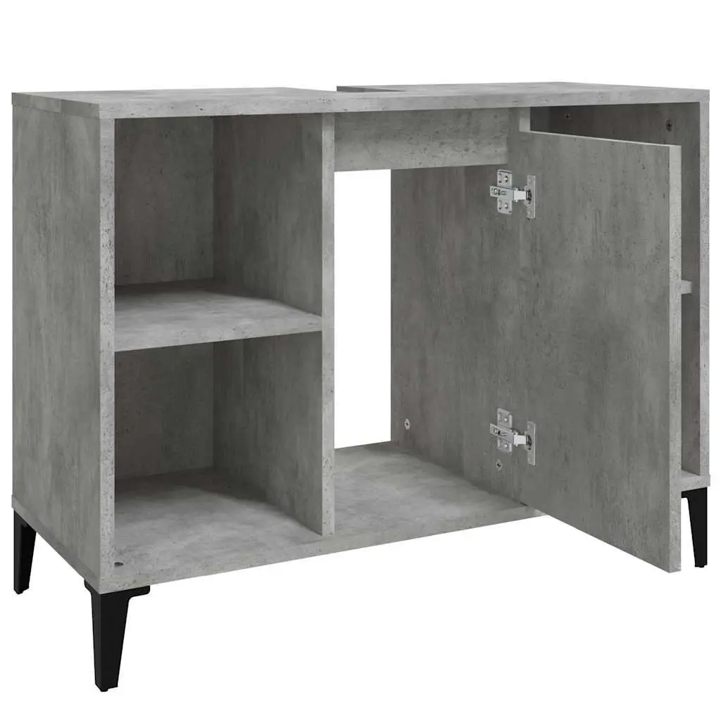 Bathroom Sink Cabinet Grey 80x33x60cm Engineered Wood Storage Unit