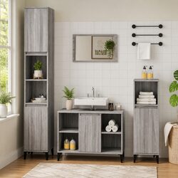 Compact Grey Sonoma Sink Cabinet with Quality Build