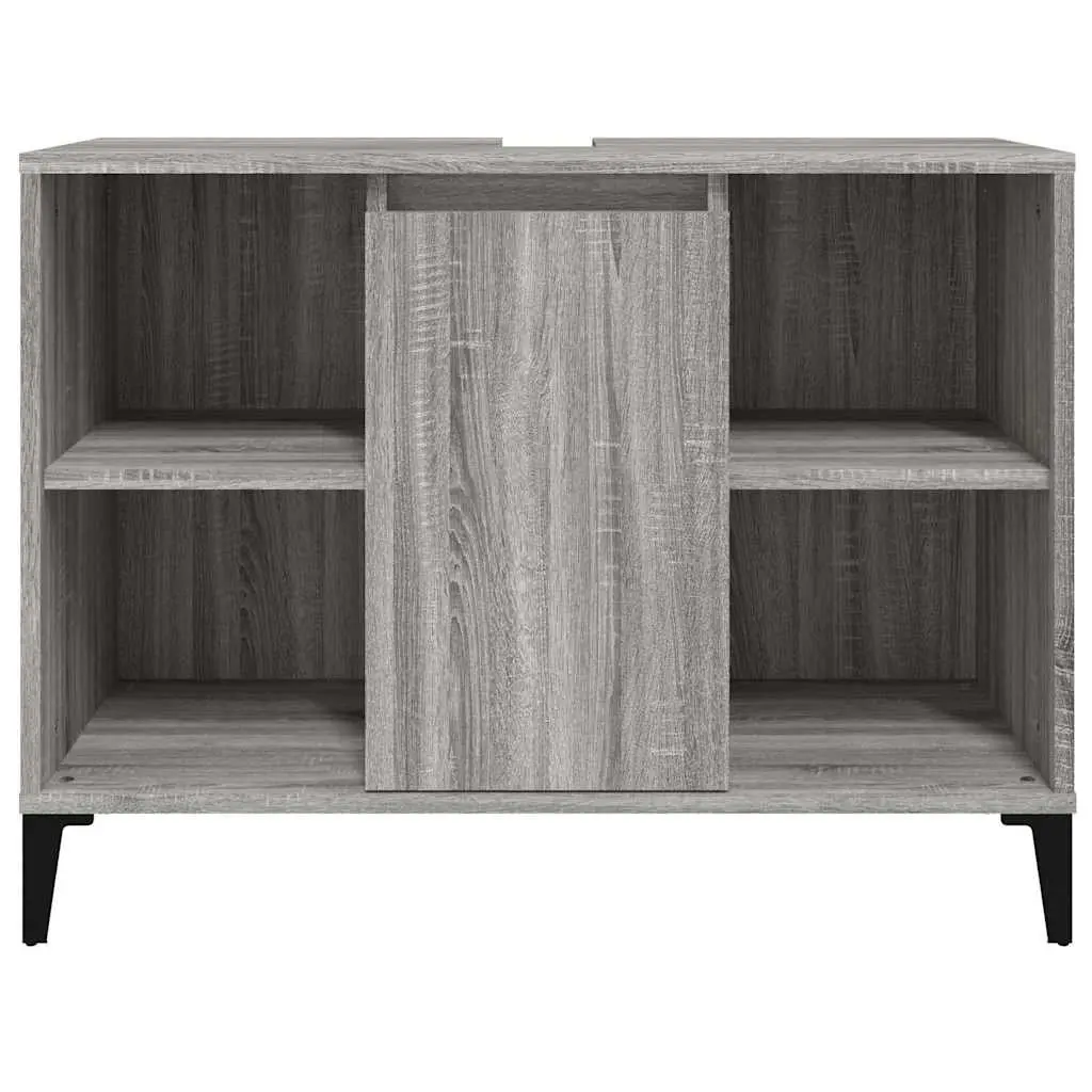 Bathroom Sink Cabinet Grey Sonoma 80x33x60 cm Engineered Wood Vanity Unit