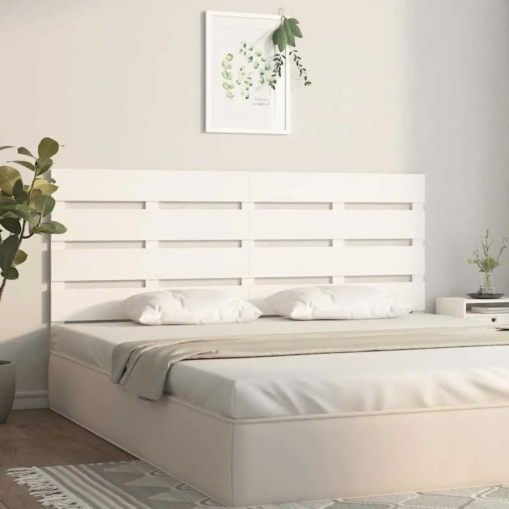 Headboard White 150cm Slatted Wood Design Bedroom Bed Frame Support