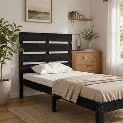 Compact Black Wooden Bed Headboard 75cm for Your Bedroom