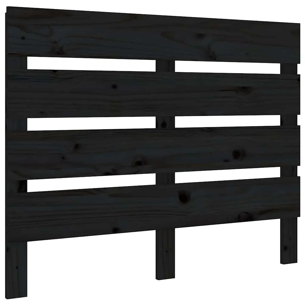Wooden Bed Headboard 75cm Black Slatted Pine Bedroom Furniture