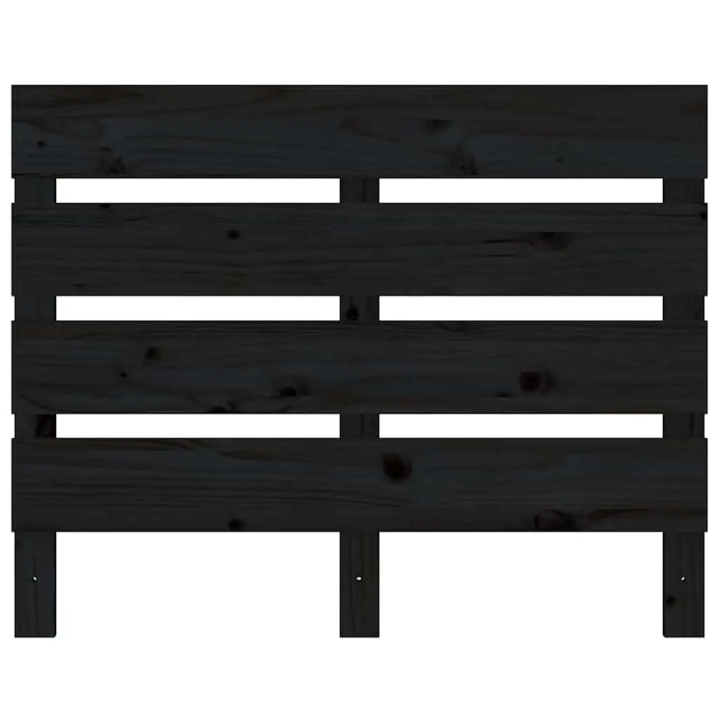 Wooden Bed Headboard 75cm Black Slatted Pine Bedroom Furniture