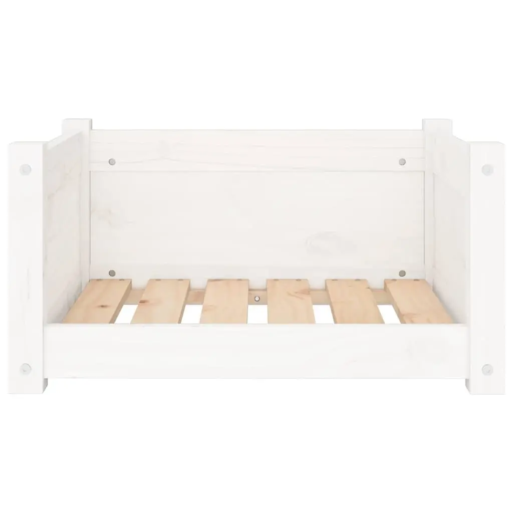 Dog Bed White Rectangular Wooden Pet Sleep Resting House Puppy Cosy Nest
