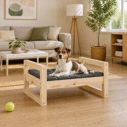 Rectangular Dog Bed in Solid Pine