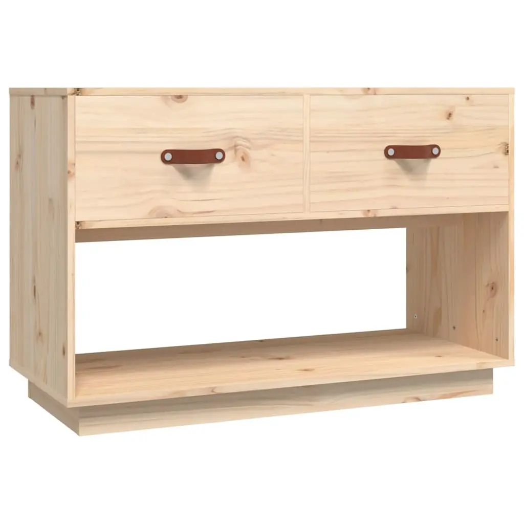 Brown TV Stand Solid Pine Wood Rustic Storage Unit 90x40x60 cm Media Cabinet