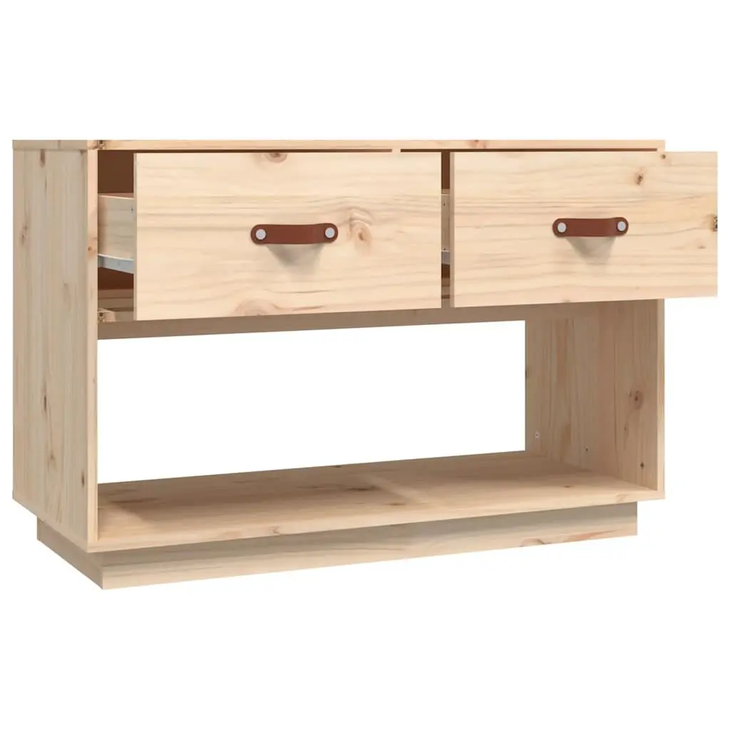 Brown TV Stand Solid Pine Wood Rustic Storage Unit 90x40x60 cm Media Cabinet