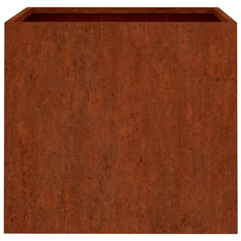 Planters Brown 32 x 30 x 29 cm Weathering Steel Garden Flower Pots 2 pcs Outdoor Raised Bed Decor