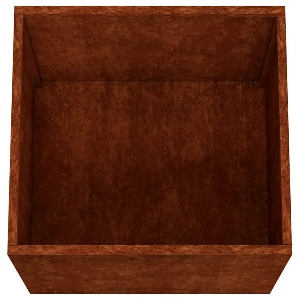 Planters Brown 32 x 30 x 29 cm Weathering Steel Garden Flower Pots 2 pcs Outdoor Raised Bed Decor