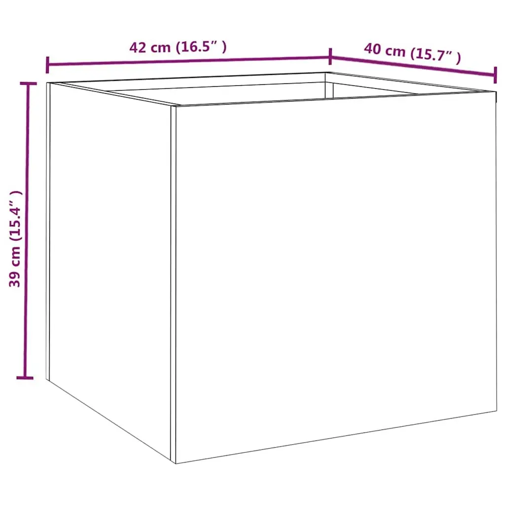 Corten Steel Planter Box Brown 42x40x39 cm Durable Anti-Corrosive Weathering Steel for Garden Patio