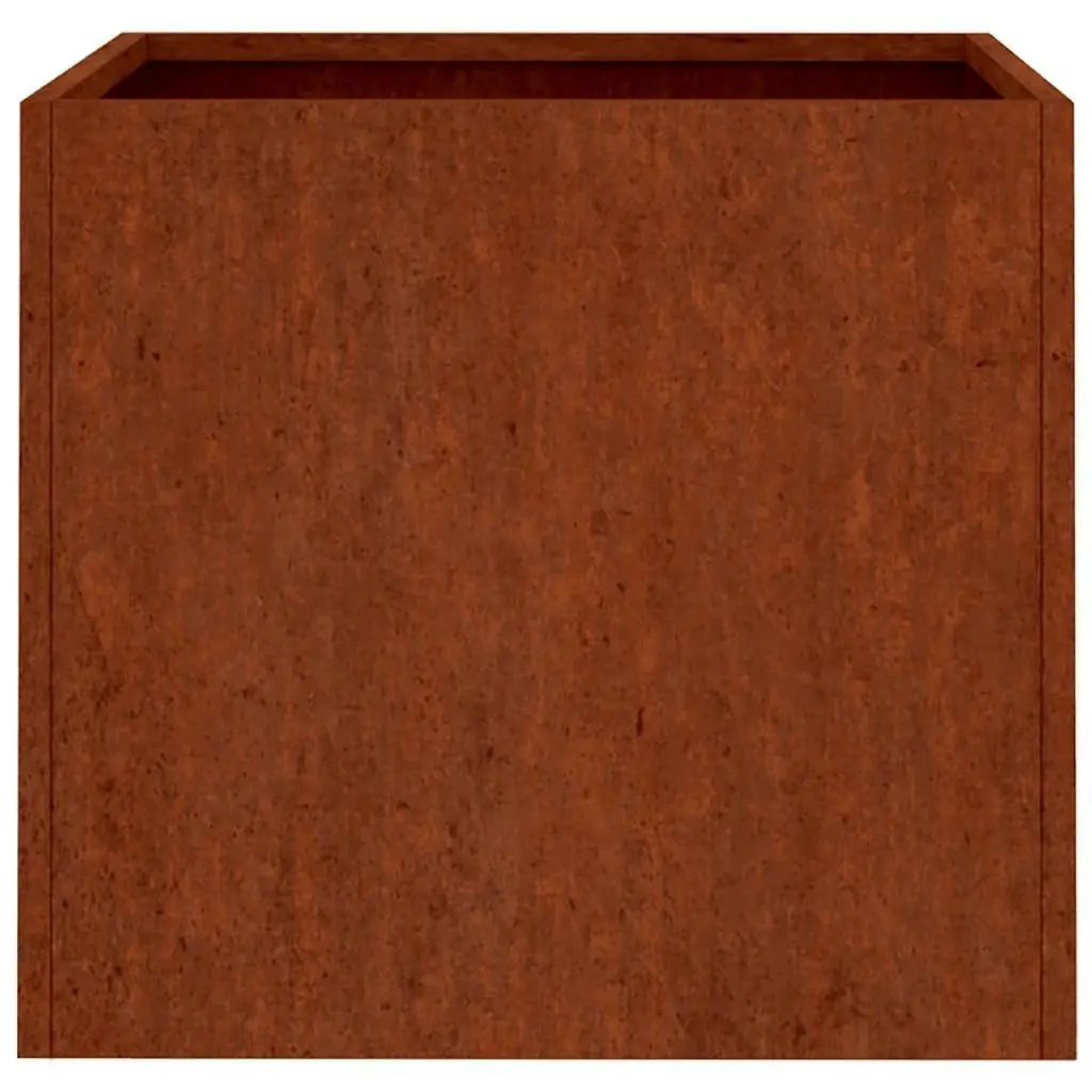 Corten Steel Planter Brown 49x47x46cm Durable Outdoor Flower Box Raised Bed
