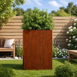 Corten Steel Planter Box 42x38x75cm Garden Patio Balcony Flower Pot Weathering