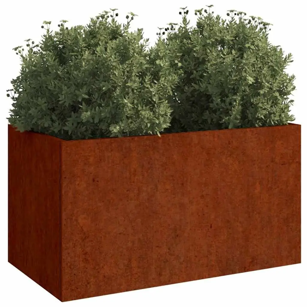 Corten Steel Planter Brown 62x30x29 cm Durable Raised Garden Bed Outdoor Patio