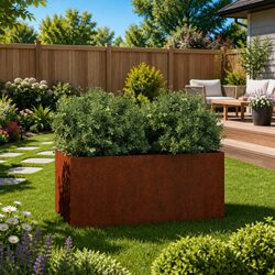 Concise Corten Steel Planter 62x40x39cm for Easy Gardening