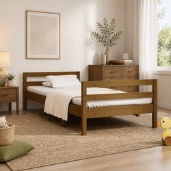 Concise Solid Pine Bed Frame 90x190cm