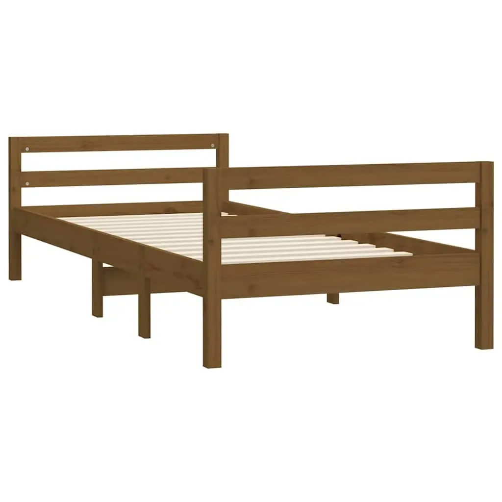 Bed Frame Solid Wood Pine Single 90x190cm Honey Brown Wooden Bedroom Furniture