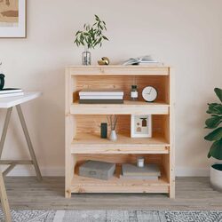 Compact Brown Solid Wood Pine Book Cabinet 80x35x97cm