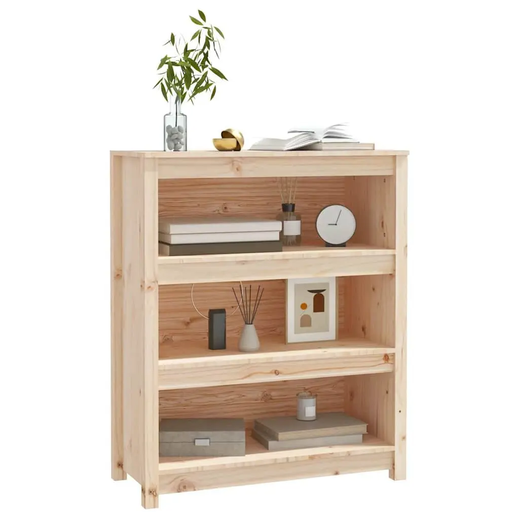 Solid Wood Book Cabinet Brown 80x35x97cm Sturdy Construction