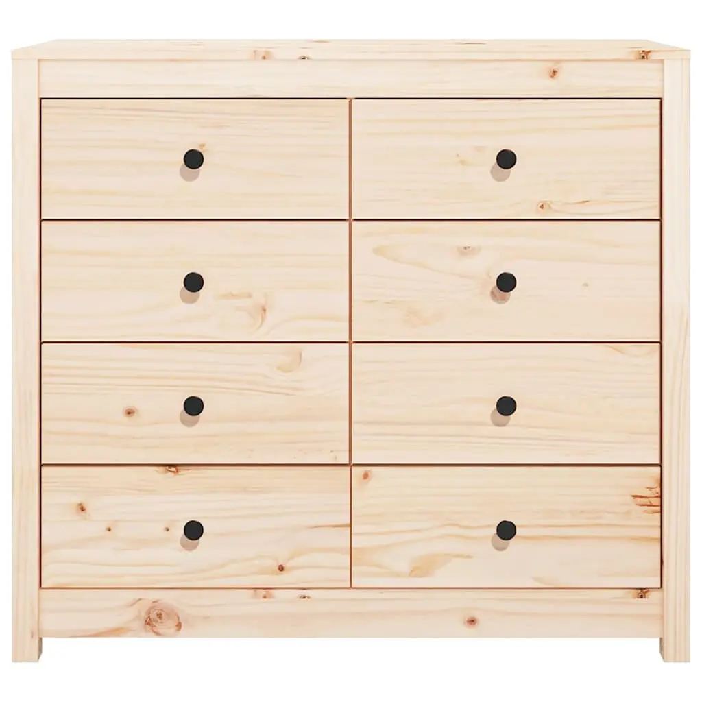 Side Cabinet Brown Solid Pine Wood Storage Drawer 100x40x90 cm
