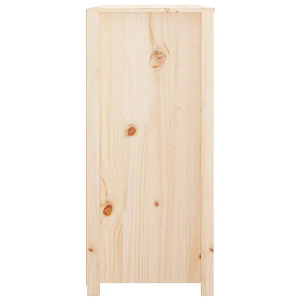 Side Cabinet Brown Solid Pine Wood Storage Drawer 100x40x90 cm