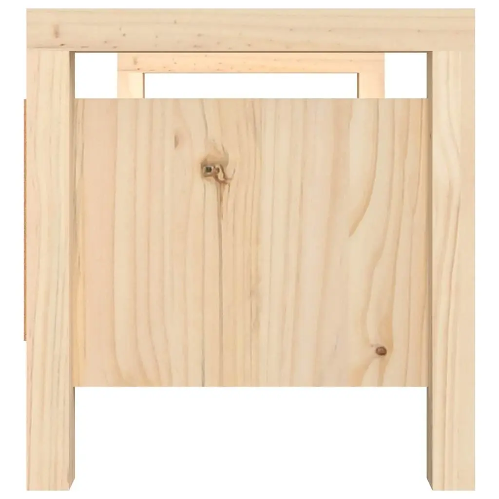 Hall Bench Brown Solid Wood Pine 2 Storage Drawers Entryway Furniture