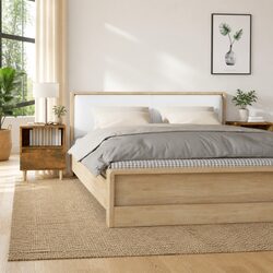 Bedside Cabinets 2 pcs Brown Storage Nightstand Tables Engineered Wood Drawers
