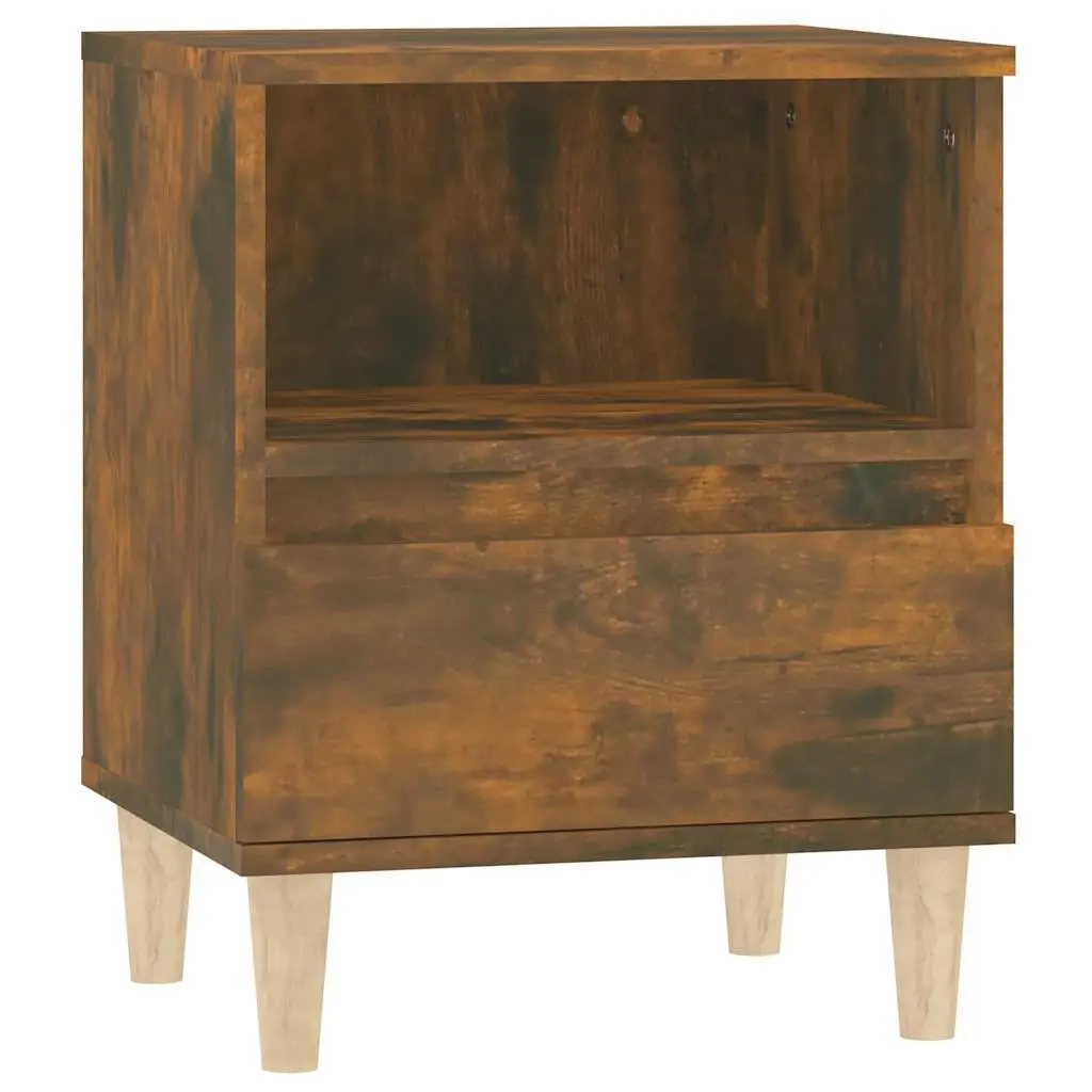 Bedside Cabinets Brown 2 Piece Engineered Wood Storage Nightstand Tables