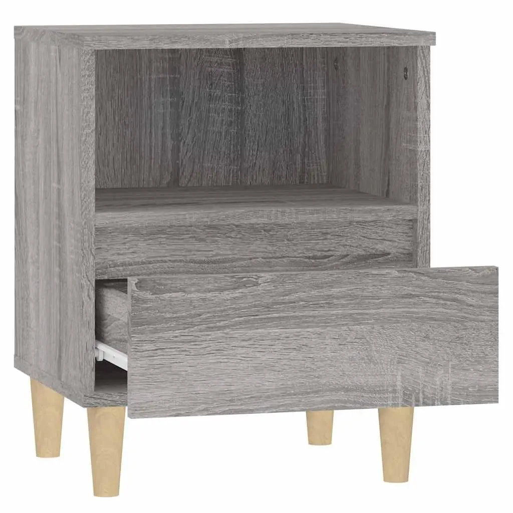 Bedside Cabinets Grey 40x35x50 cm Storage Compartment Drawer 2 Piece
