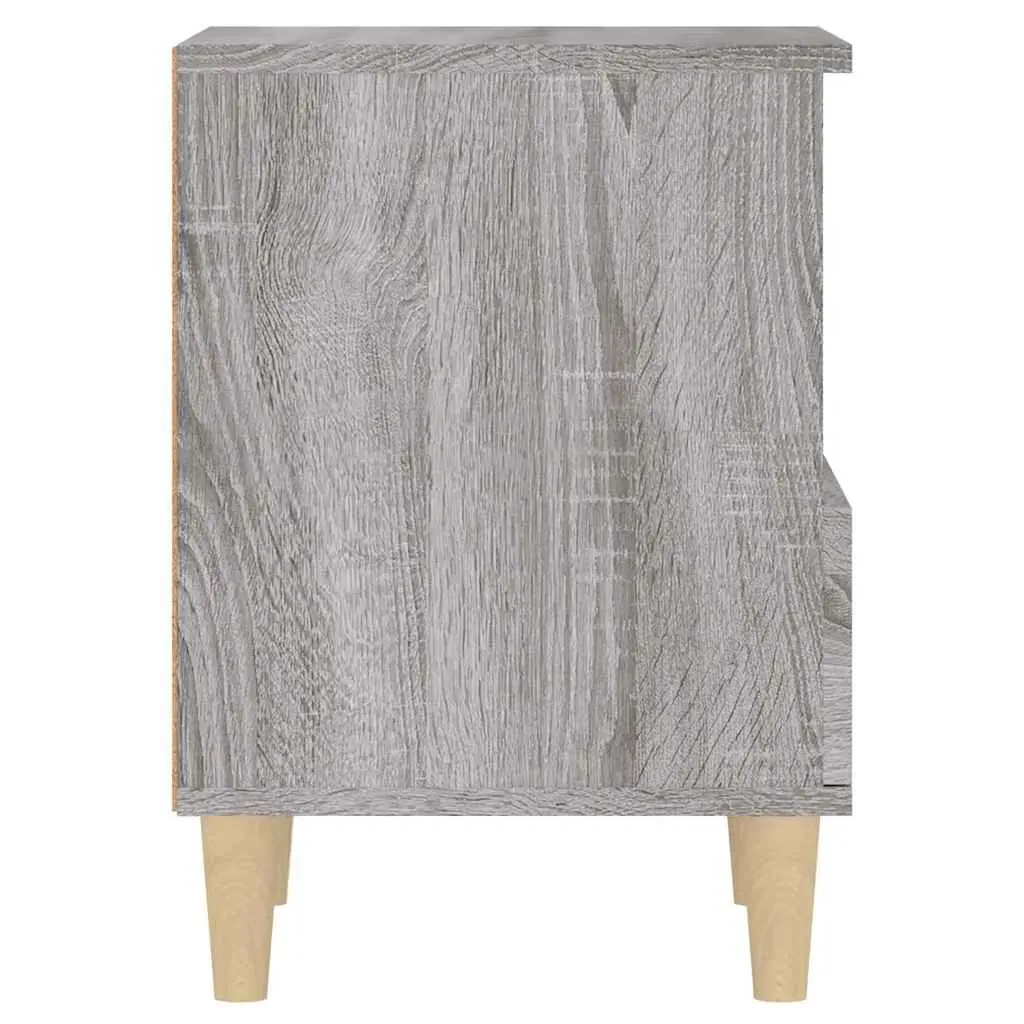Bedside Cabinets Grey 40x35x50 cm Storage Compartment Drawer 2 Piece