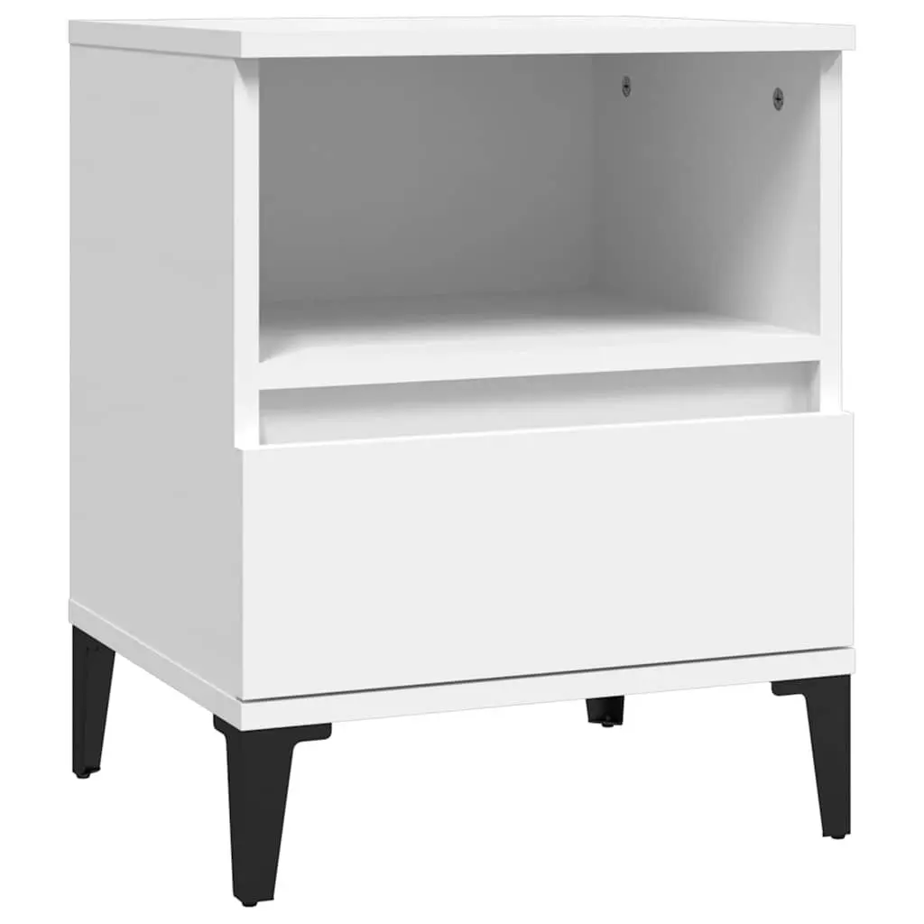 White Bedside Cabinet with Drawer 40x35x50cm