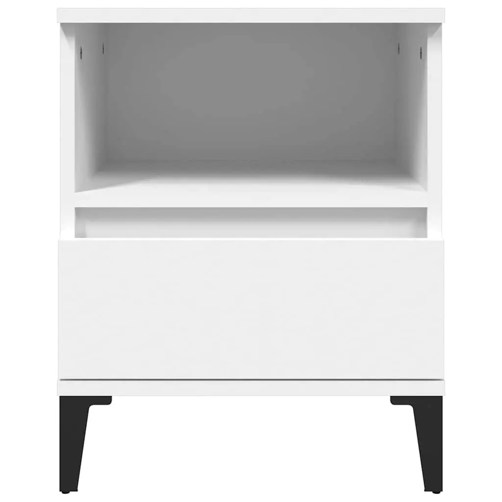 White Bedside Cabinet with Drawer 40x35x50cm