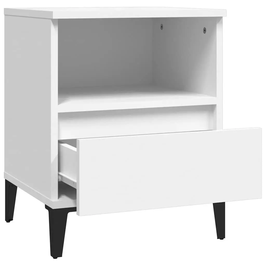 White Bedside Cabinet with Drawer 40x35x50cm