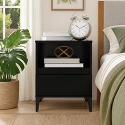 Compact and Stylish Black Bedside Cabinet