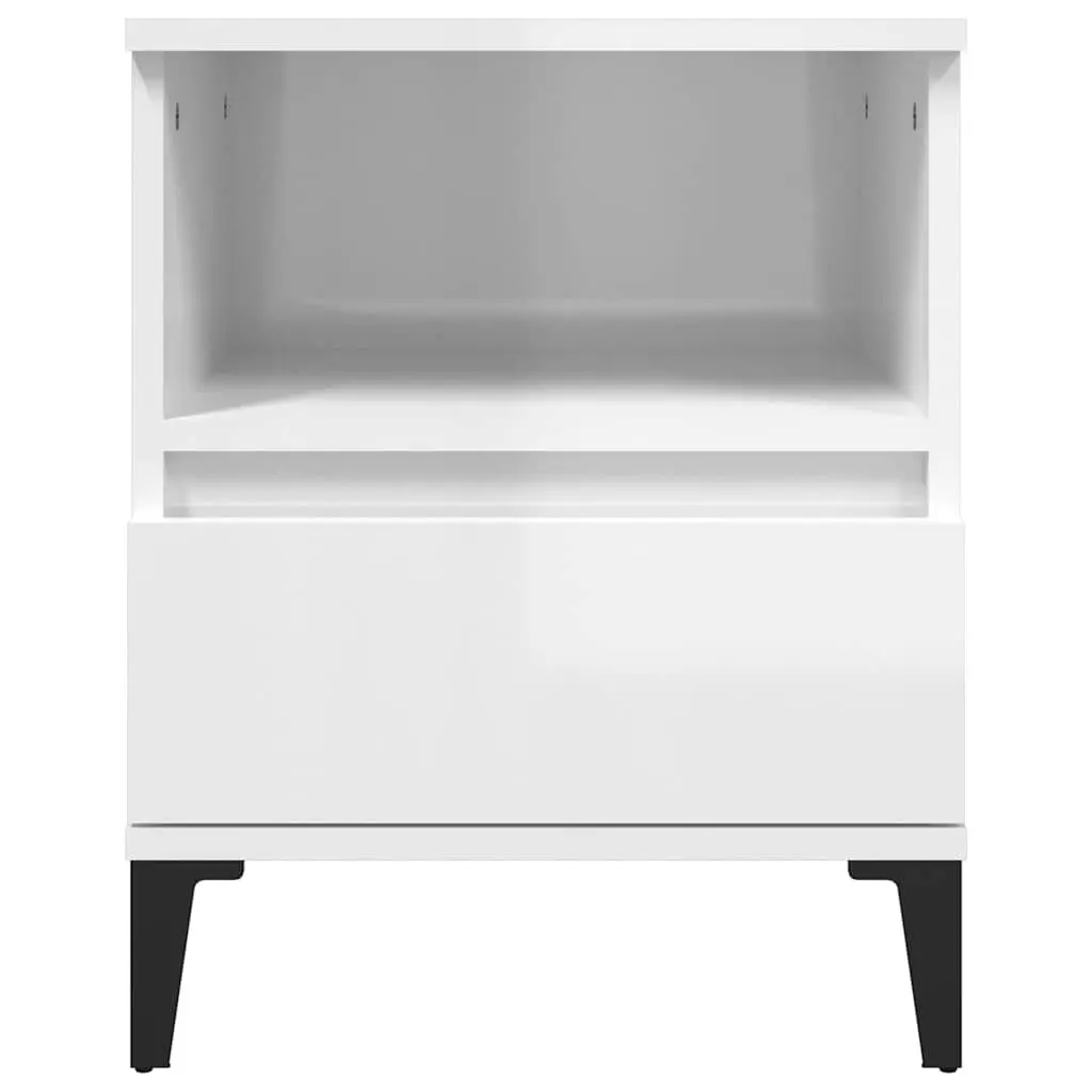 Bedside Cabinet White 2 Piece Storage Organiser Drawer Compartment Side Table