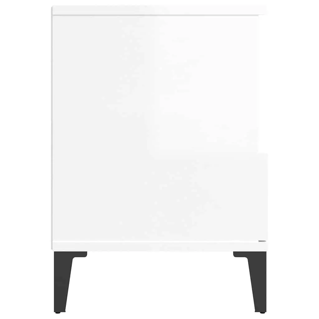Bedside Cabinet White 2 Piece Storage Organiser Drawer Compartment Side Table