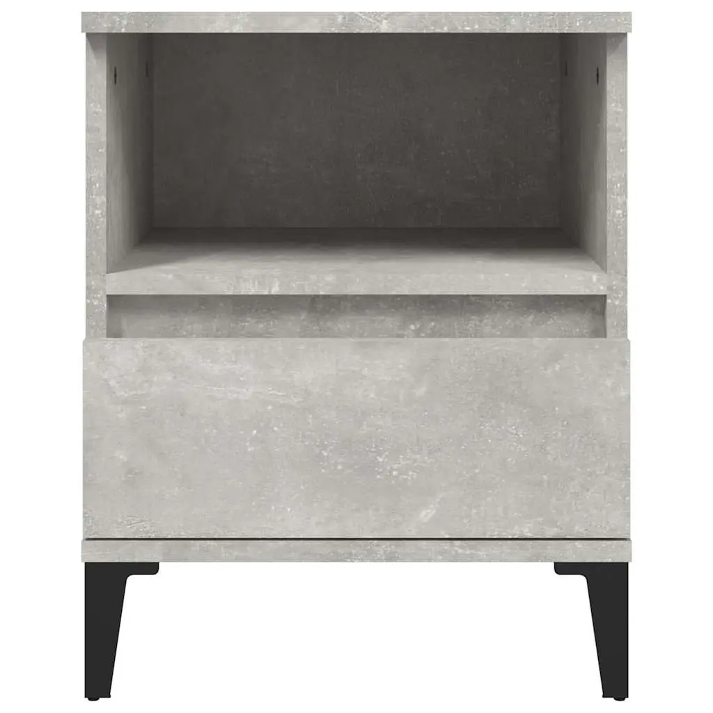 Bedside Cabinets Grey 40 x 35 x 50 cm Engineered Wood Storage Nightstand with Drawer Set of 2