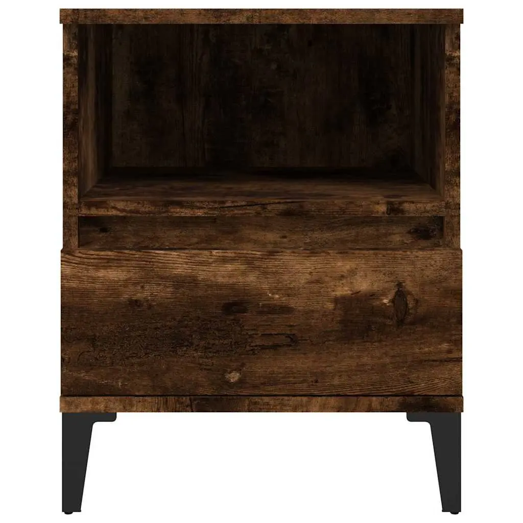 Bedside Cabinet Smoked Oak Brown 40x35x50 cm Storage Drawer Organiser