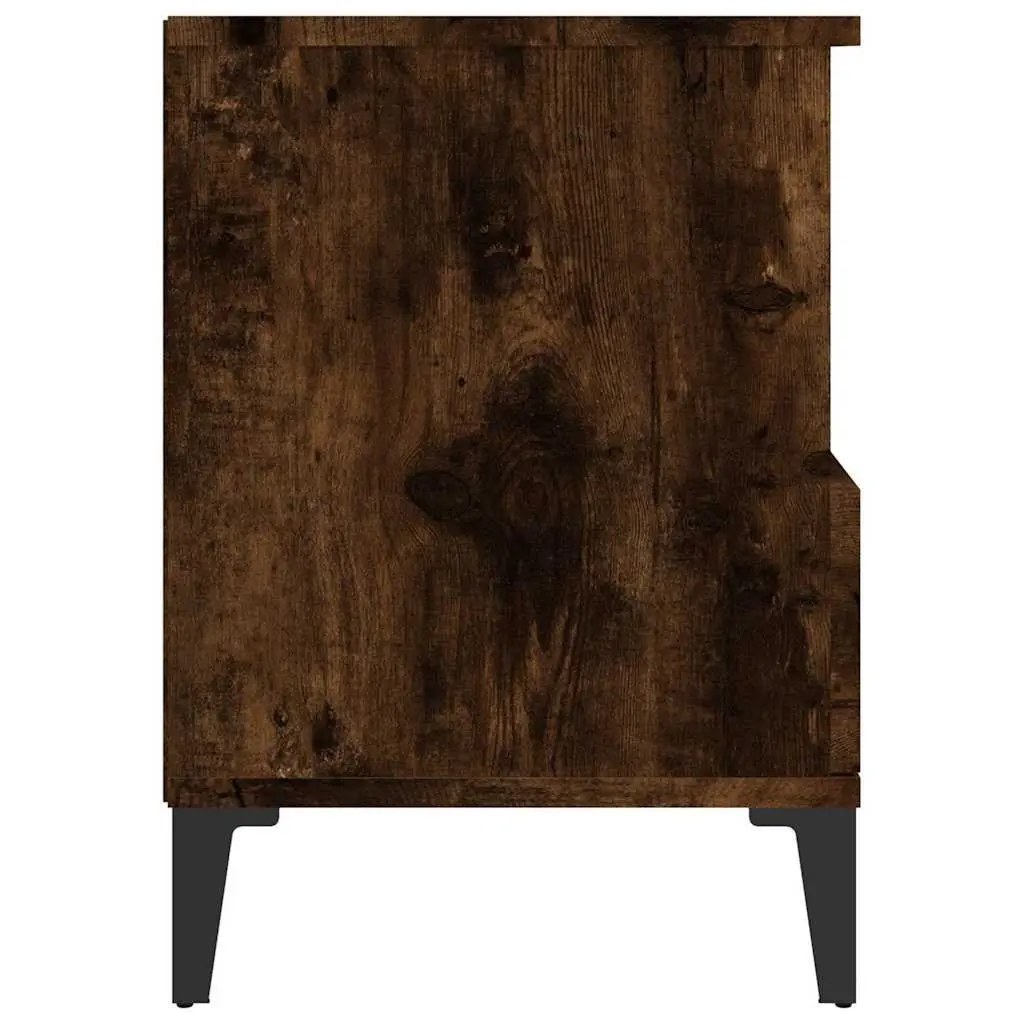 Bedside Cabinet Smoked Oak Brown 40x35x50 cm Storage Drawer Organiser