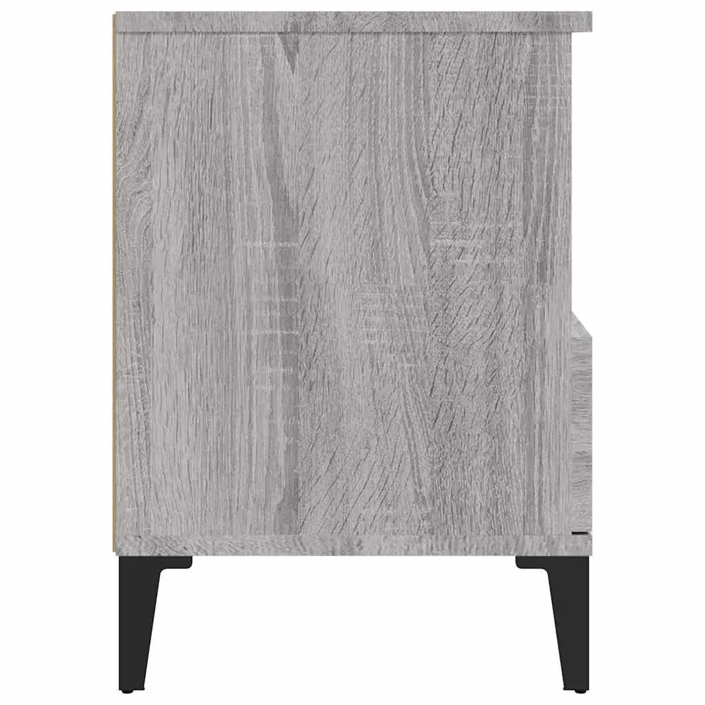 Bedside Cabinets Grey 40x35x50cm Storage Organiser Drawer Compartment 2 Pieces
