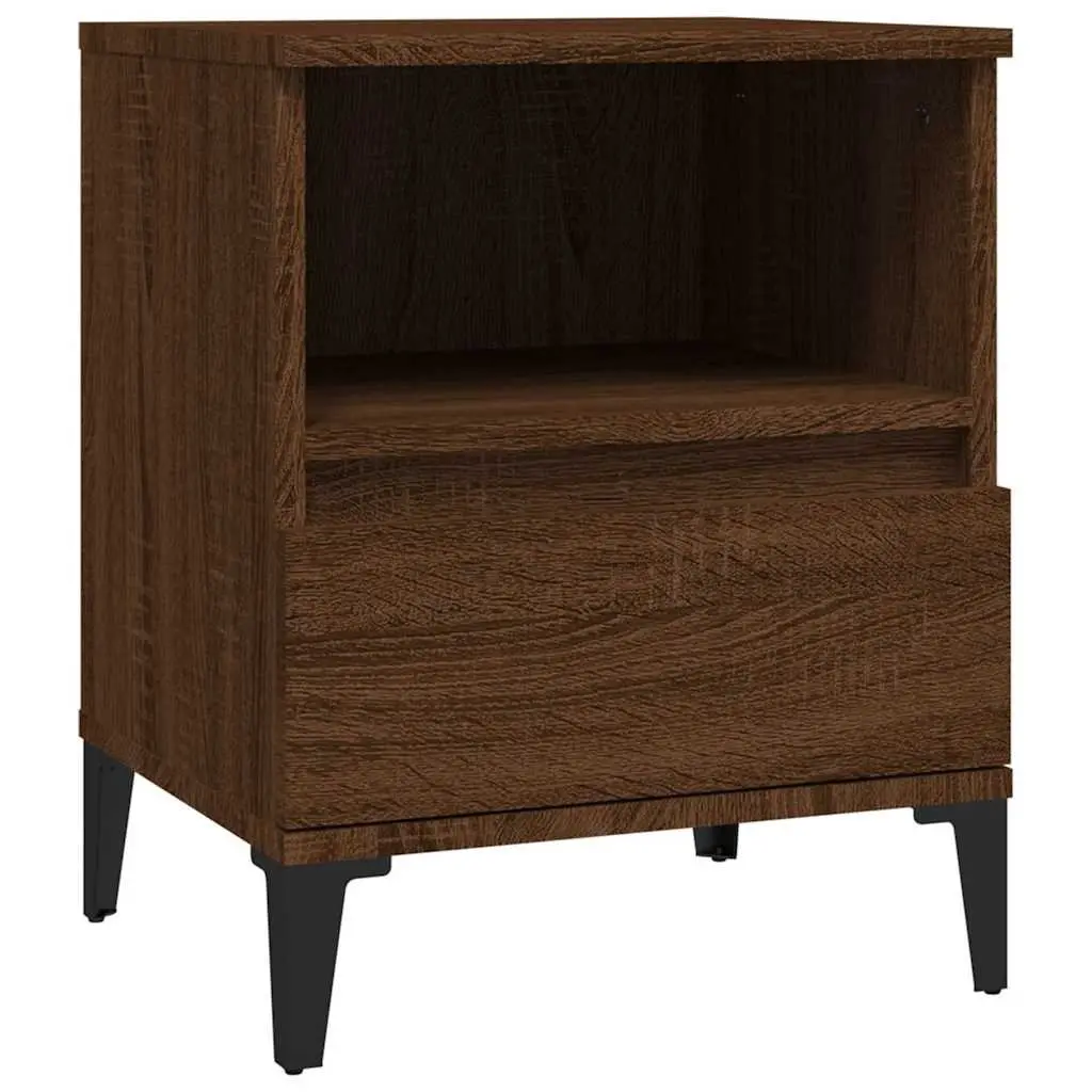 Bedside Cabinets Brown 40x35x50 cm Storage Drawer Nightstand Side Table 2 Piece