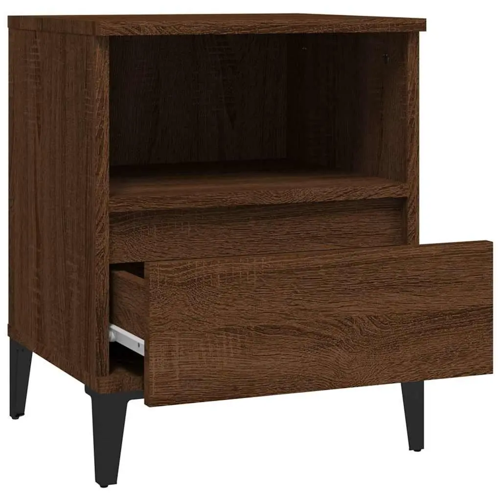 Bedside Cabinets Brown 40x35x50 cm Storage Drawer Nightstand Side Table 2 Piece
