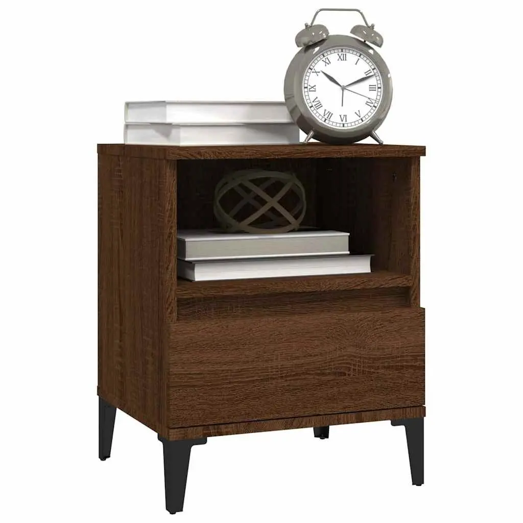 Bedside Cabinets Brown 40x35x50 cm Storage Drawer Nightstand Side Table 2 Piece