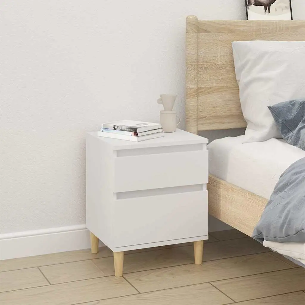 Bedside Cabinets White 40x35x50cm Storage Nightstand