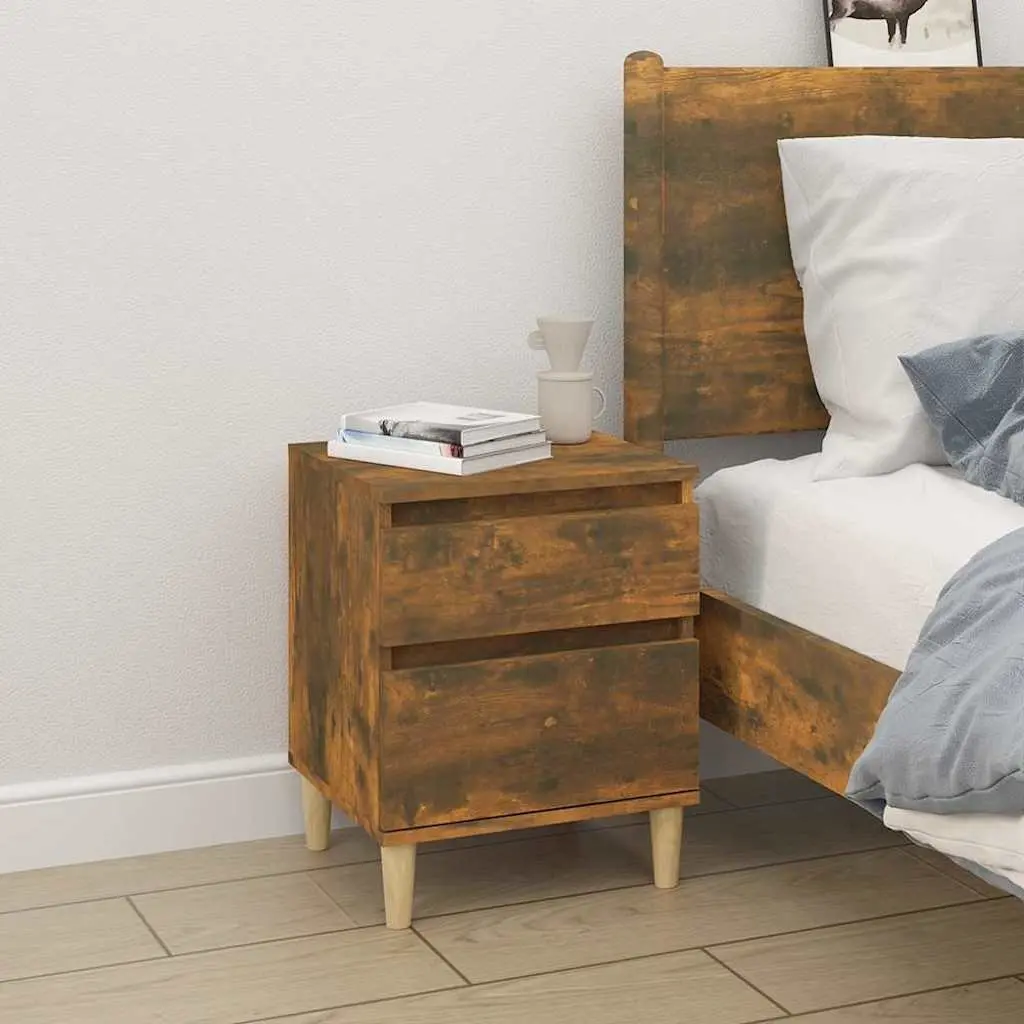 Bedside Tables Brown 2 Piece Engineered Wood Storage Organiser