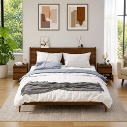 Bedside Storage Cabinets Pair Brown Oak Nightstand Bedroom Furniture 40x35x50cm