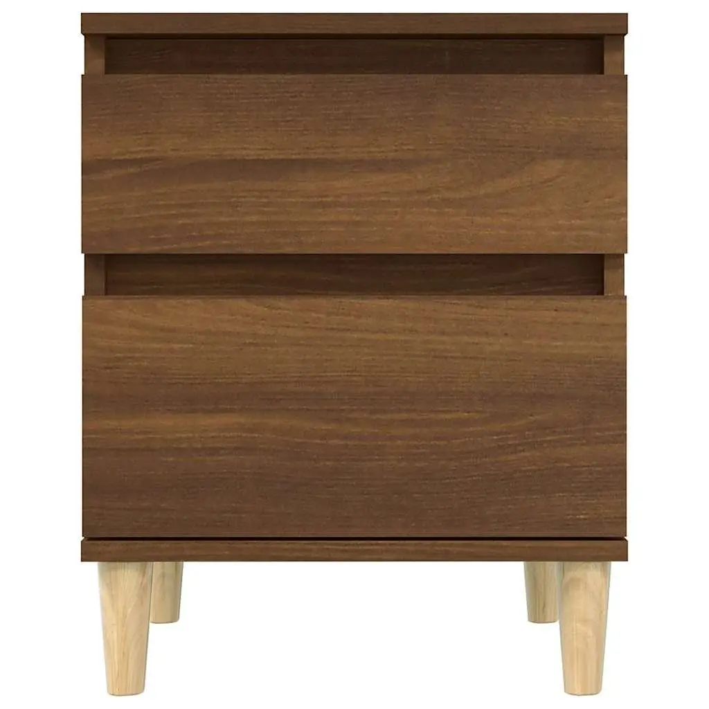 Bedside Tables Brown Oak 40x35x50cm Sturdy Engineered Wood Storage Cabinets Pair