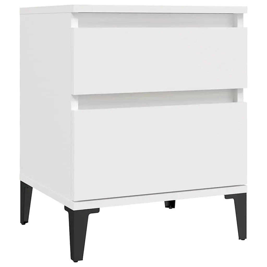 Bedside Cabinets White Engineered Wood Storage 2 Piece Bedroom Nightstands