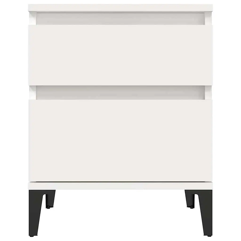 Bedside Cabinets White Engineered Wood Storage 2 Piece Bedroom Nightstands