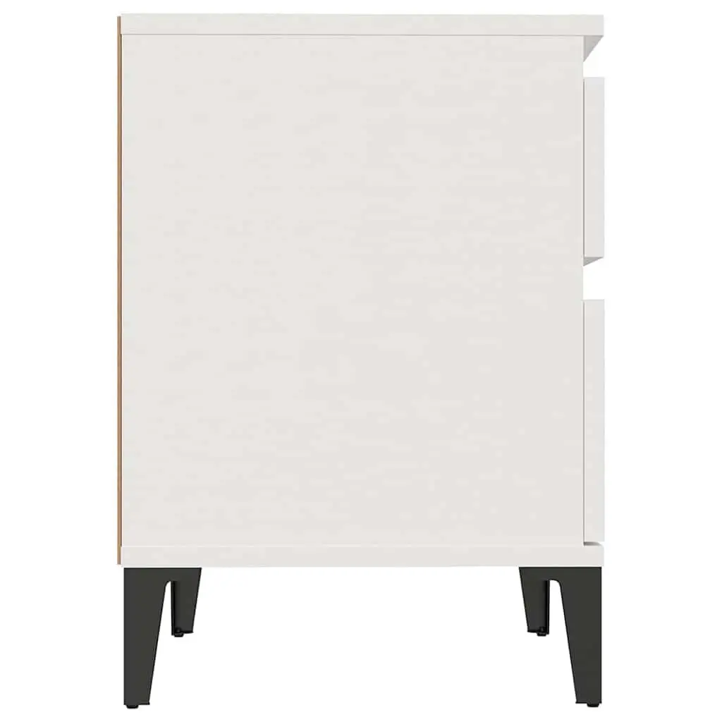 Bedside Cabinets White Engineered Wood Storage 2 Piece Bedroom Nightstands