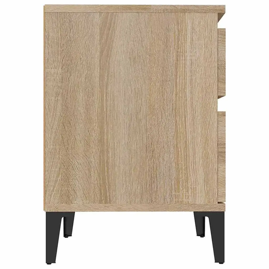 Bedside Cabinet Storage Organizer Brown Wooden Nightstand Side Table Bedroom